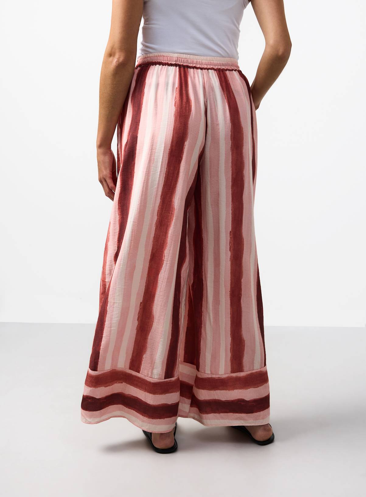 Mid Pink Ultra Wide Stripe Trousers  14 - Image 4